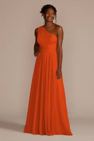 Picture of Mesh One-Shoulder Dress with Full Skirt