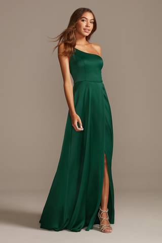Picture of Crepe-Back Satin One-Shoulder Dress