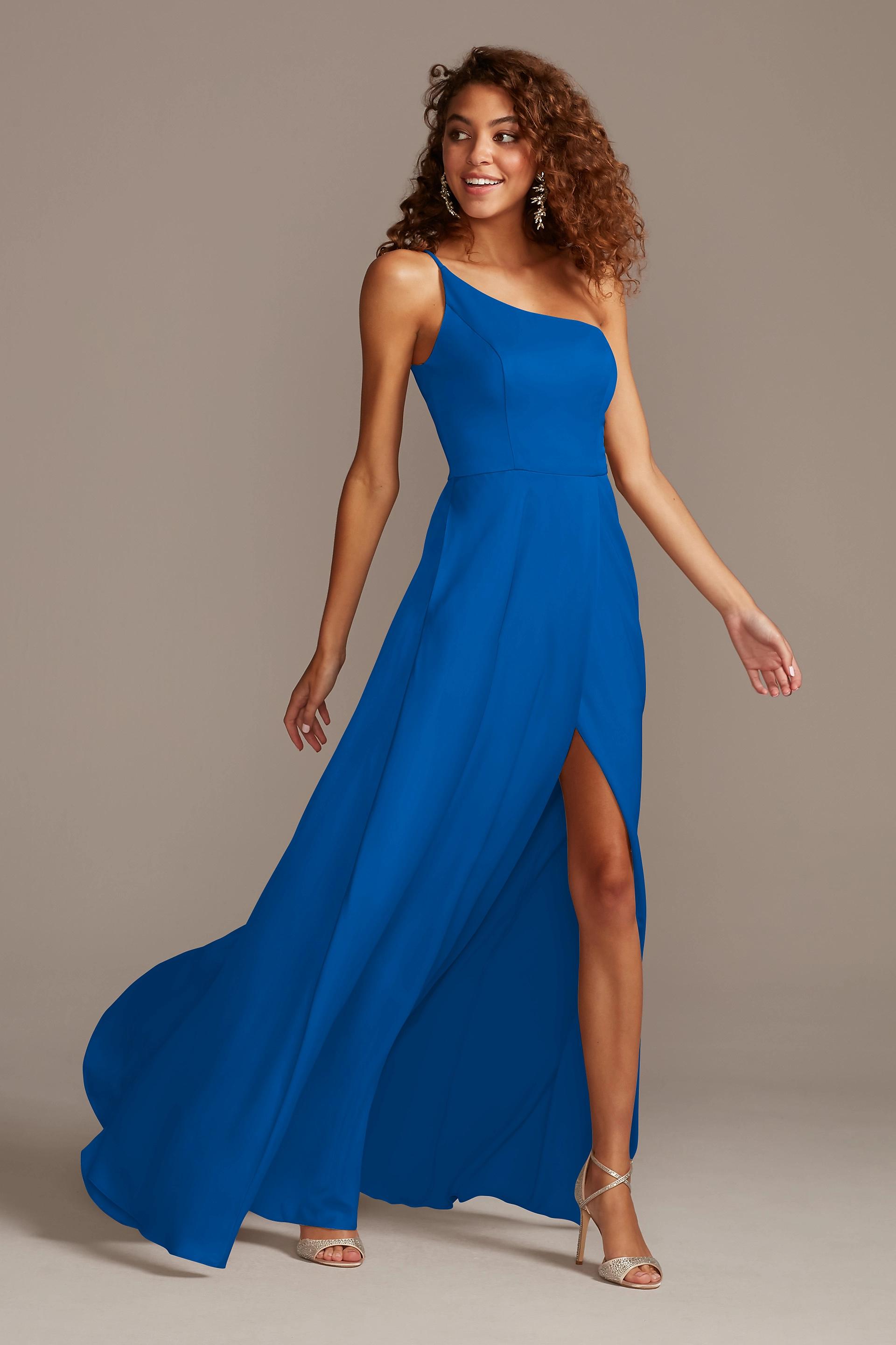 crepe-back satin one-shoulder bridesmaid dress Crepe-Back Satin One-Shoulder Bridesmaid Dress