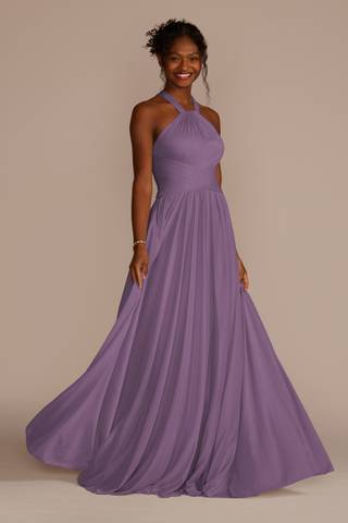Picture of High-Neck Mesh Dress with Full Skirt