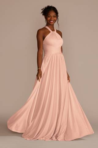Picture of High-Neck Mesh Dress with Full Skirt