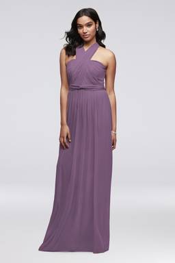 david's bridal mesh long bridesmaid dress with crisscross back Tobi Long Sleeve Criss Cross Back Dress As Is Mesh Long Bridesmaid Dress  With Crisscross B
