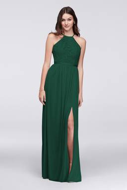high-neck mesh bridesmaid dress with full skirt Dresses | Highneck Mesh Bridesmaid Dress With Full Skirt