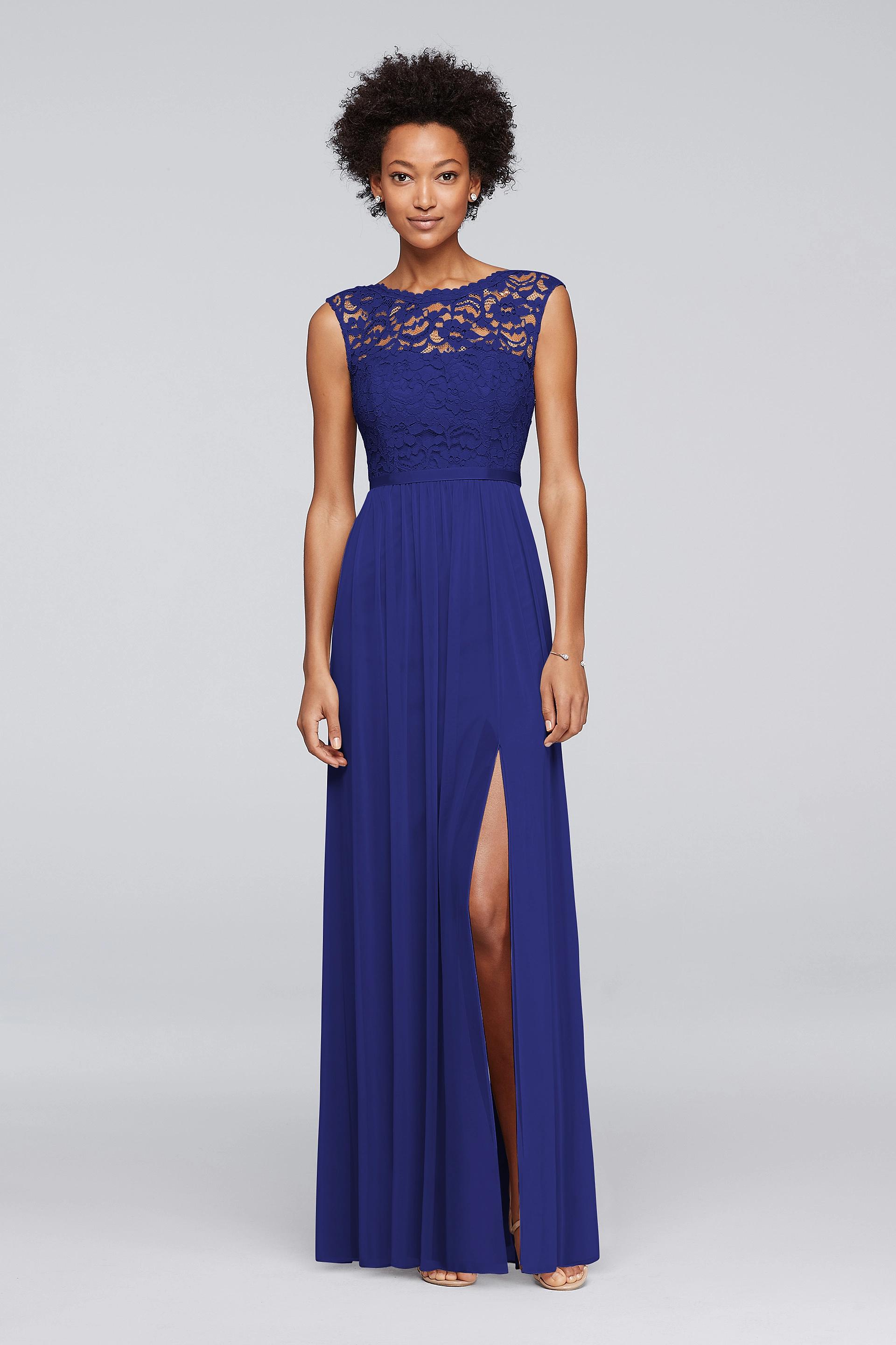 david's bridal lace top bridesmaid dress Davids Bridal lace bridesmaid dress with long mesh skirt