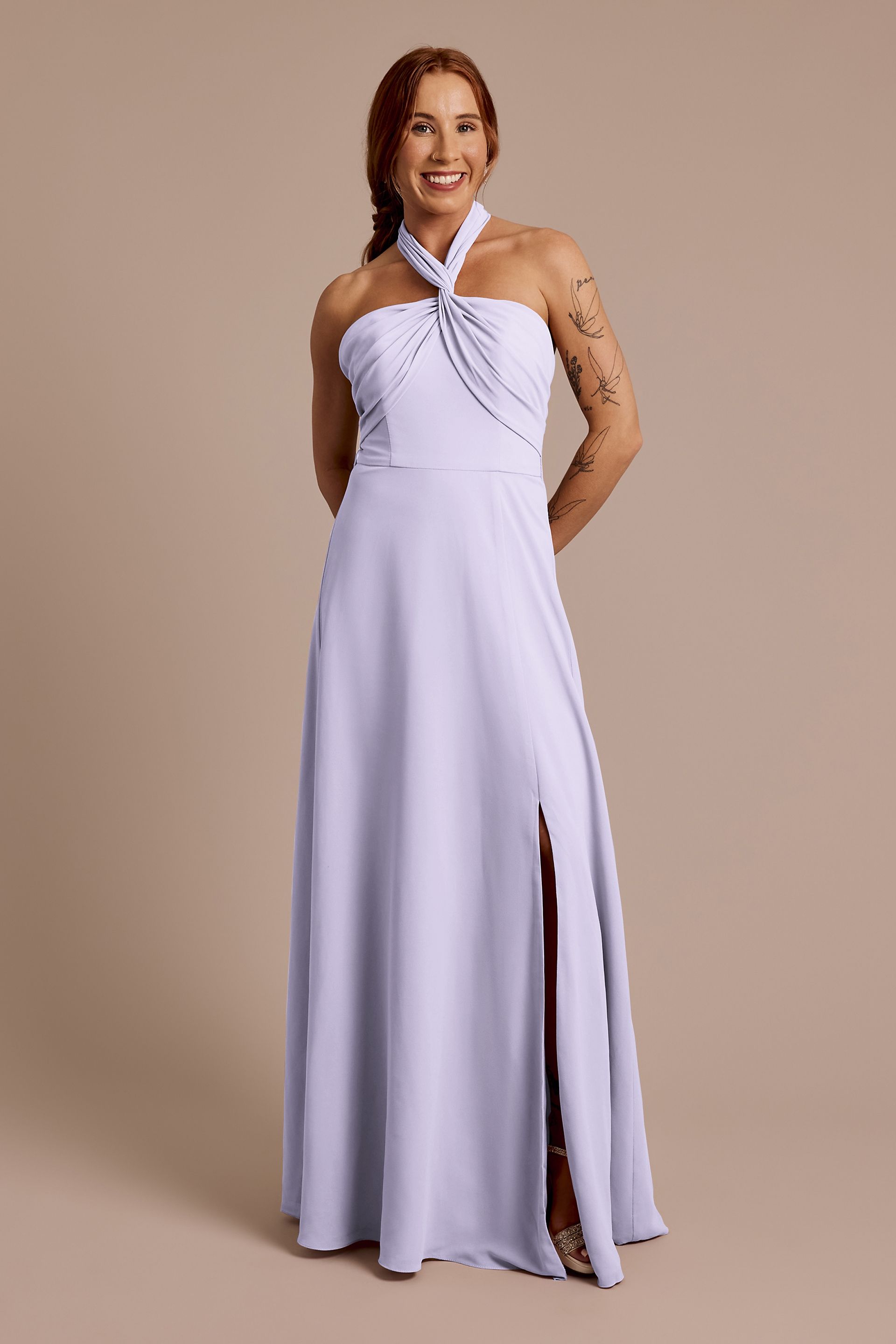 Celebrate DB Studio Convertible Chiffon Dress in Iris Size: 2 David's Bridal