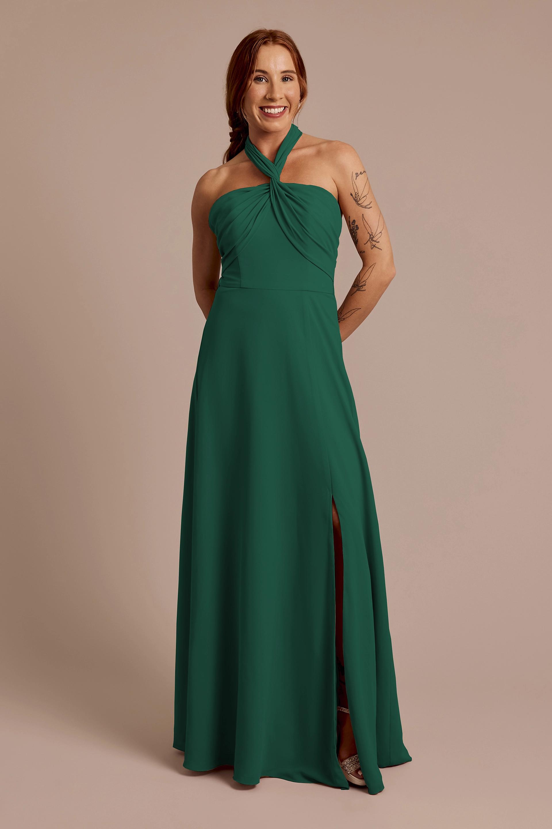 Celebrate DB Studio Convertible Chiffon Dress in Juniper Size: 14 David's Bridal