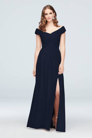 Picture of Crisscross Off-the-Shoulder Mesh Dress