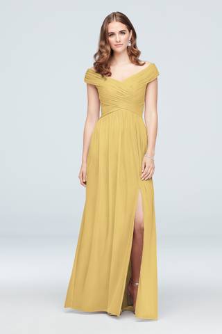 Picture of Crisscross Off-the-Shoulder Mesh Dress
