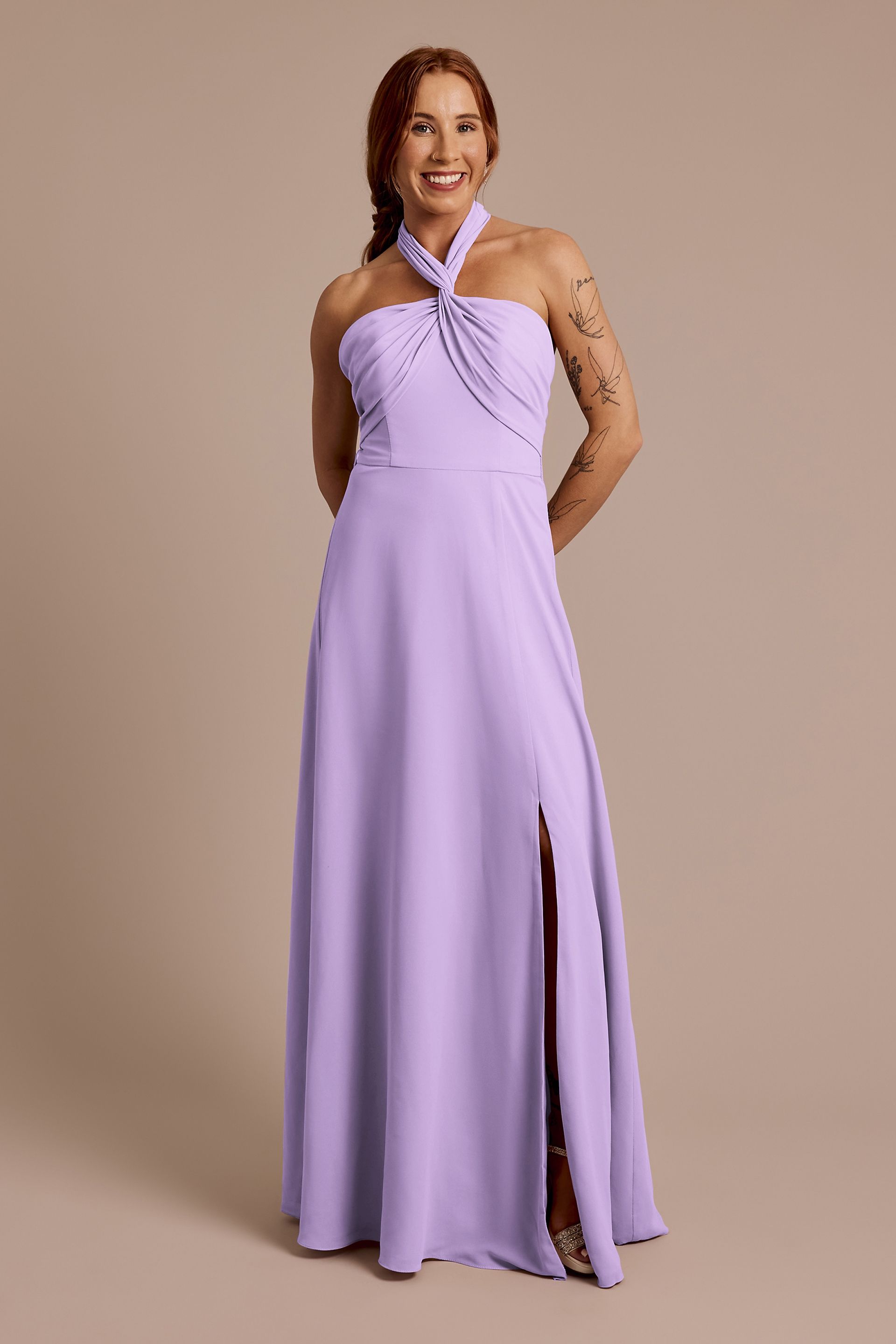 Celebrate DB Studio Convertible Chiffon Dress in Lavender Size: 0 David's Bridal