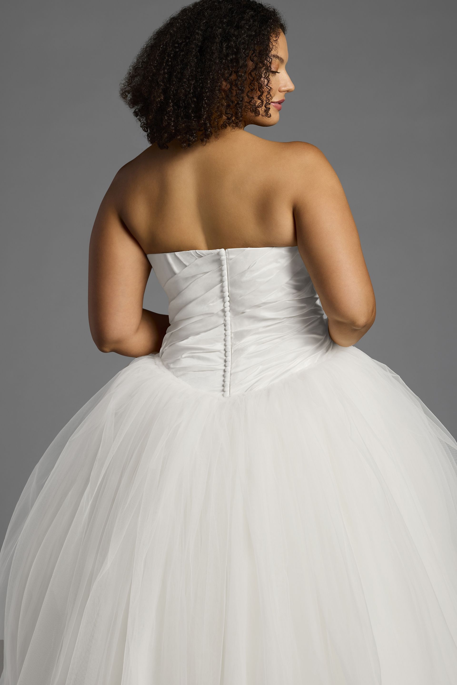 White by Vera Wang Draped Taffeta Wedding Dress | David's Bridal