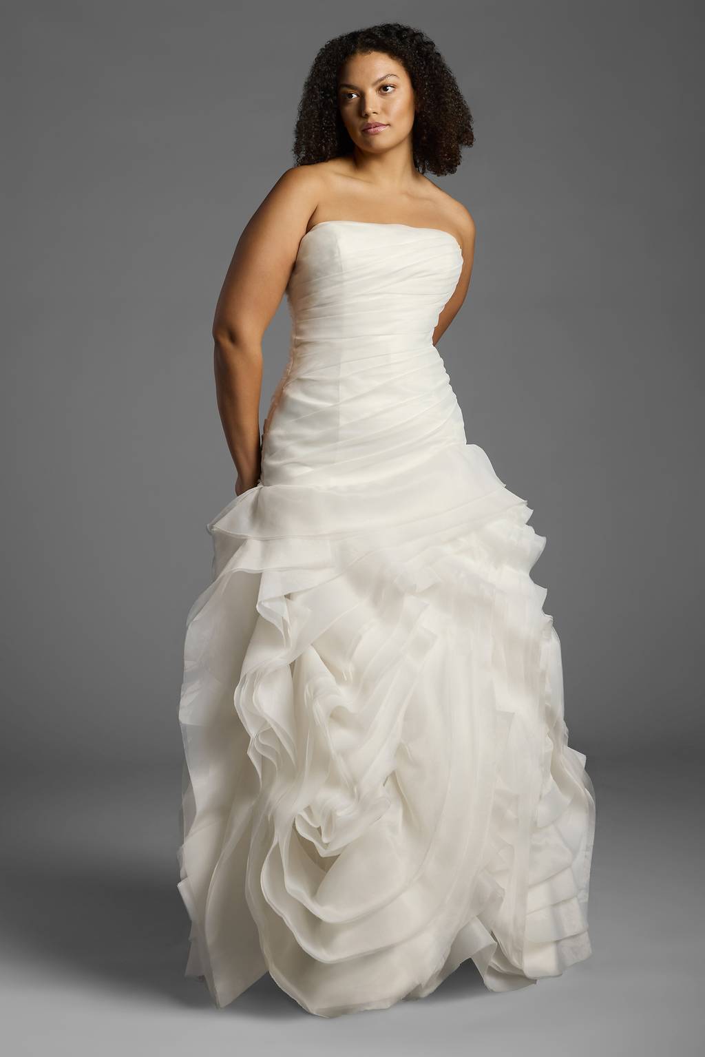white by vera wang textured organza wedding dress White by Vera Wang Organza Trumpet Wedding Dress