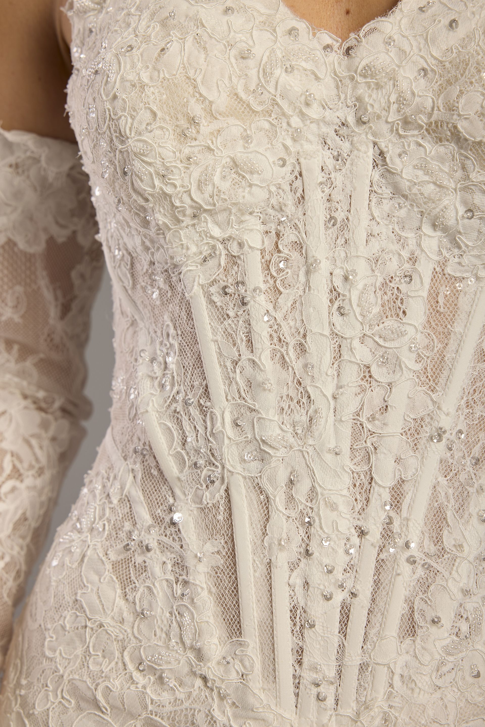 Lace Drop Waist Corset Mermaid Wedding Dress