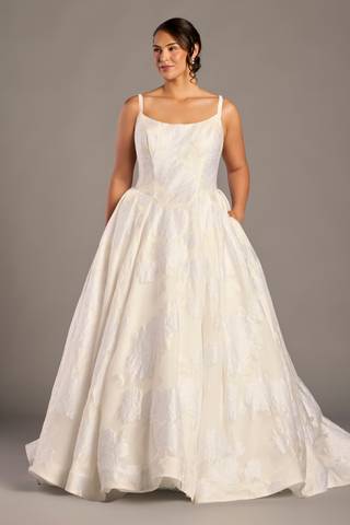 View Oleg Cassini Brocade Tank Ball Gown in all available color and sizes Picture of Brocade Tank Ball Gown