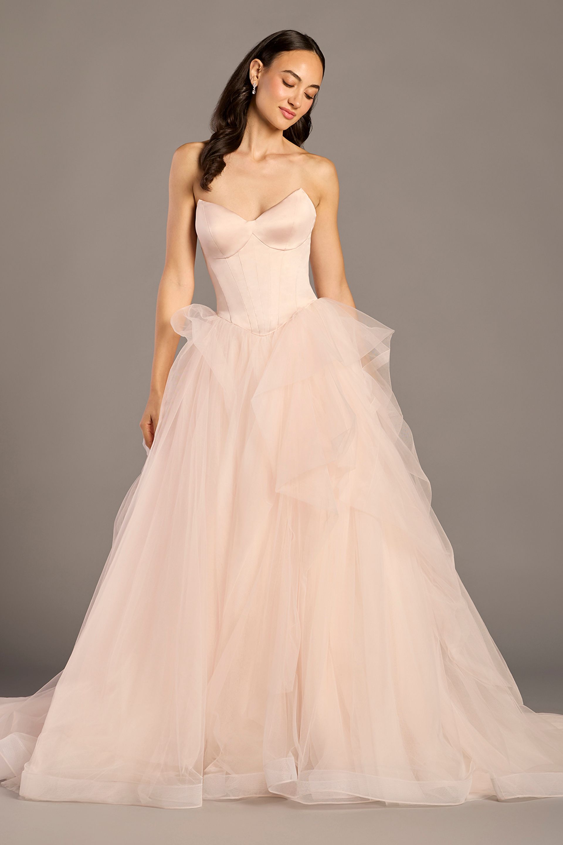 Galina Signature Sweetheart Tulle Ball Gown — Blush