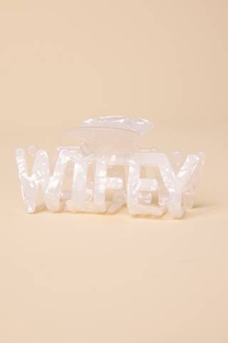 Picture of Wifey Claw Clip with Bridal Charm