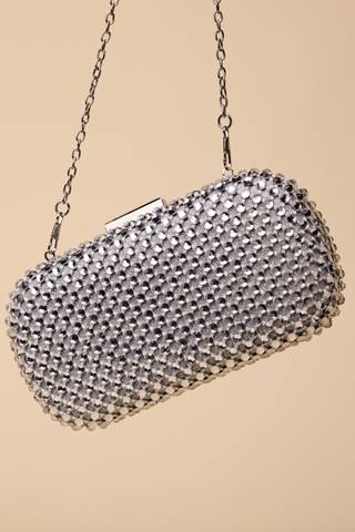 Picture of Crystal Embellished Minaudiere Clutch