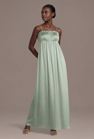Picture of Matte Satin Spaghetti Strap Empire A-Line Dress