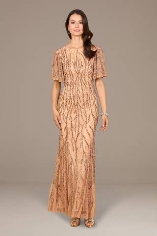Picture of Beaded Gown with Flutter Sleeves