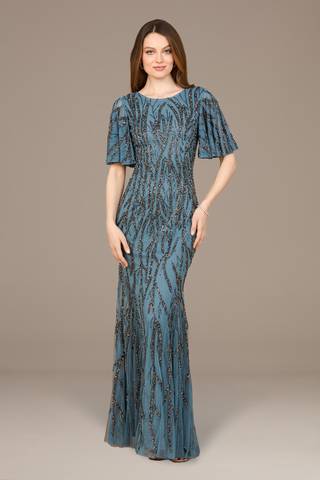 Picture of Beaded Gown with Flutter Sleeves