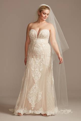 Picture of Beaded Scroll and Lace Mermaid Wedding Dress