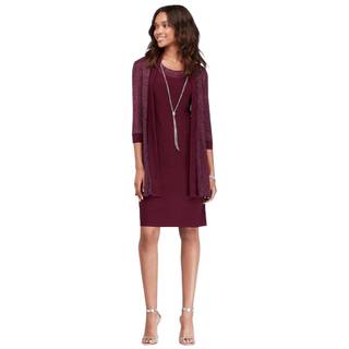 Picture of Textured Glitter Jacket Dress and Necklace