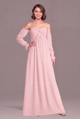 Picture of Chiffon Empire Waist Dress with Removable Sleeves