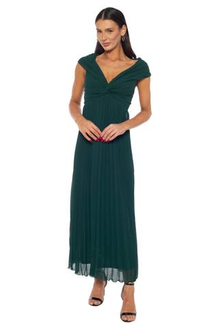 Picture of Chffion Knot Front Off Shoulder Midi Dress