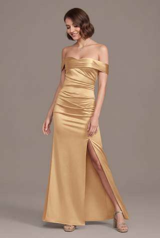 Picture of Sculpting Satin Off-the-Shoulder Mermaid Dress