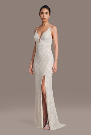 Picture of Sequin Lace Sheath Dress with Spaghetti Straps