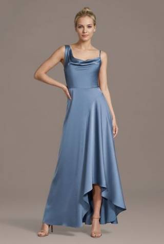 Picture of Matte Satin Asymmetrical Tank A-Line Dress