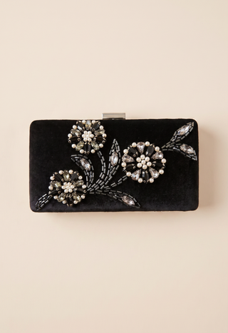 Picture of Beaded Velvet Minaudiere Clutch