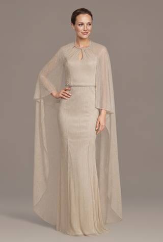 Picture of Metallic Pleated High Neck Sheath Dress