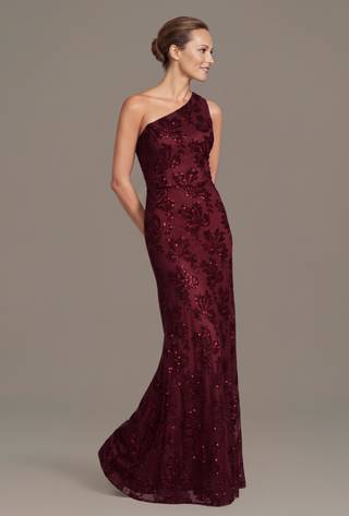 Picture of Sequin Asymmetrical One-Shoulder A-Line Dress
