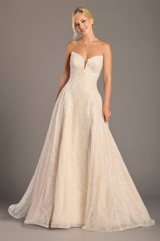 Picture of Beaded Lace Drop Waist A-Line Wedding Dress
