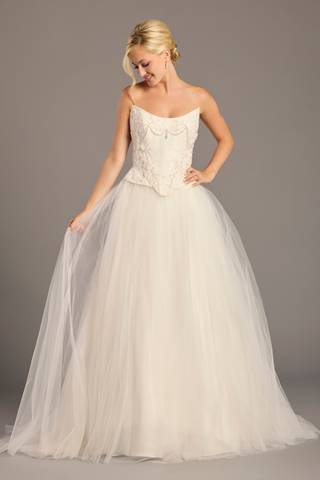 Picture of Sculpted Strapless Tulle Ball Gown Wedding Dress