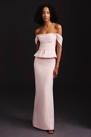 Picture of Stretch Crepe Corset Dress with Peplum