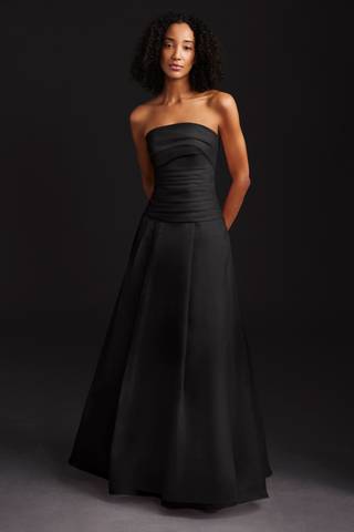 Picture of Strapless Organza Pleated Bodice Drop Waist Dress