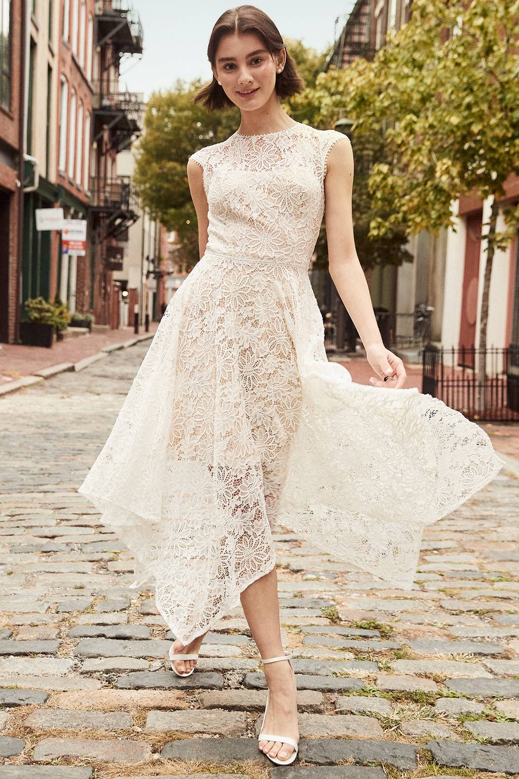 lace dress with wedges Early morning in Barceloneta Chicwish lace dress, summerly wedges