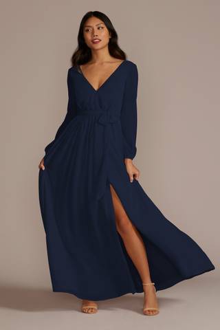 royal blue bridesmaid dresses long sleeve Elegant Long Sleeve Royal Blue Mother of the Bride and Groom Dresses Rosymae