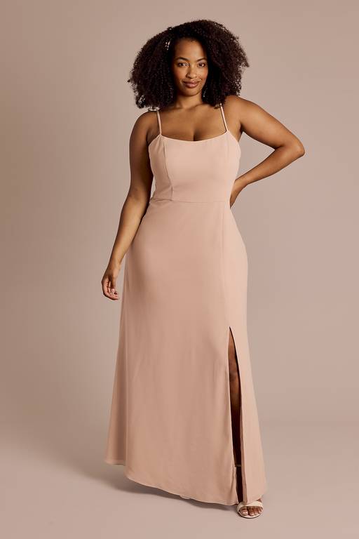david's bridal ruffle spaghetti strap chiffon bridesmaid dress Chiffon Spaghetti Strap Ruffle Bridesmaid Dress