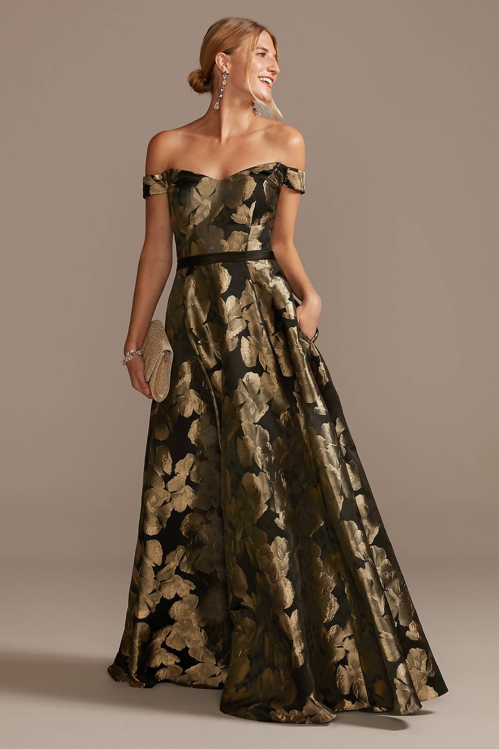 brown brocade dress Giovanna D1678 Dress