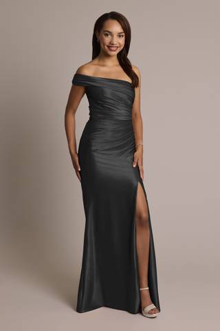 david's bridal black one shoulder dress David's Bridal | Dresses | Black One Shoulder Mesh Dress