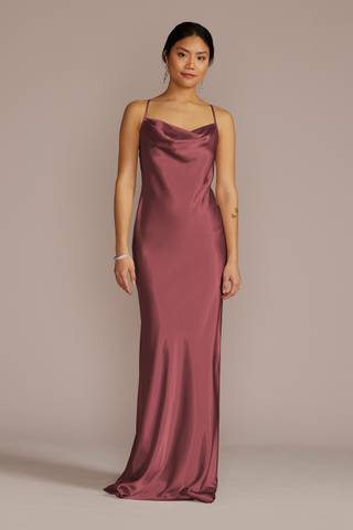 rose gold and purple bridesmaid dresses Purple Tulle Spaghetti Straps Bridesmaid Dresses, MBD153