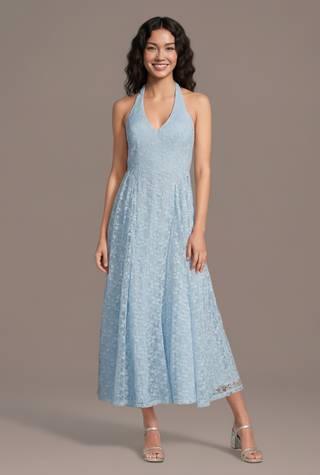 blue dresses bridal shower Jane Summers Zoey Blue & White Strapless Midi Bridal Shower & Wedding Guest Dress 2 / Blue Print , female , adult