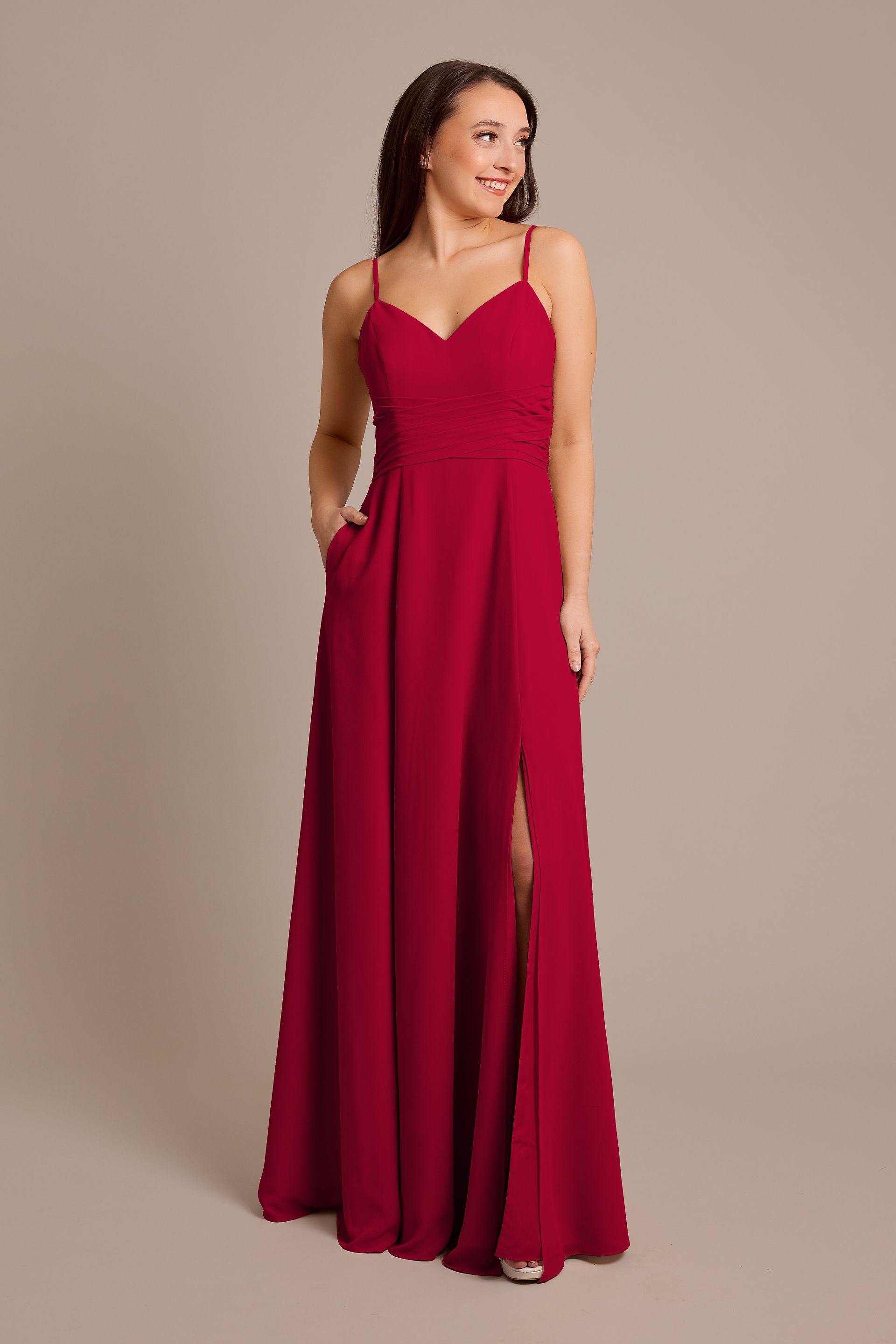 apple red chiffon bridesmaid dresses Davids Bridal Apple In Bridesmaids' & Formal Dresses for sale