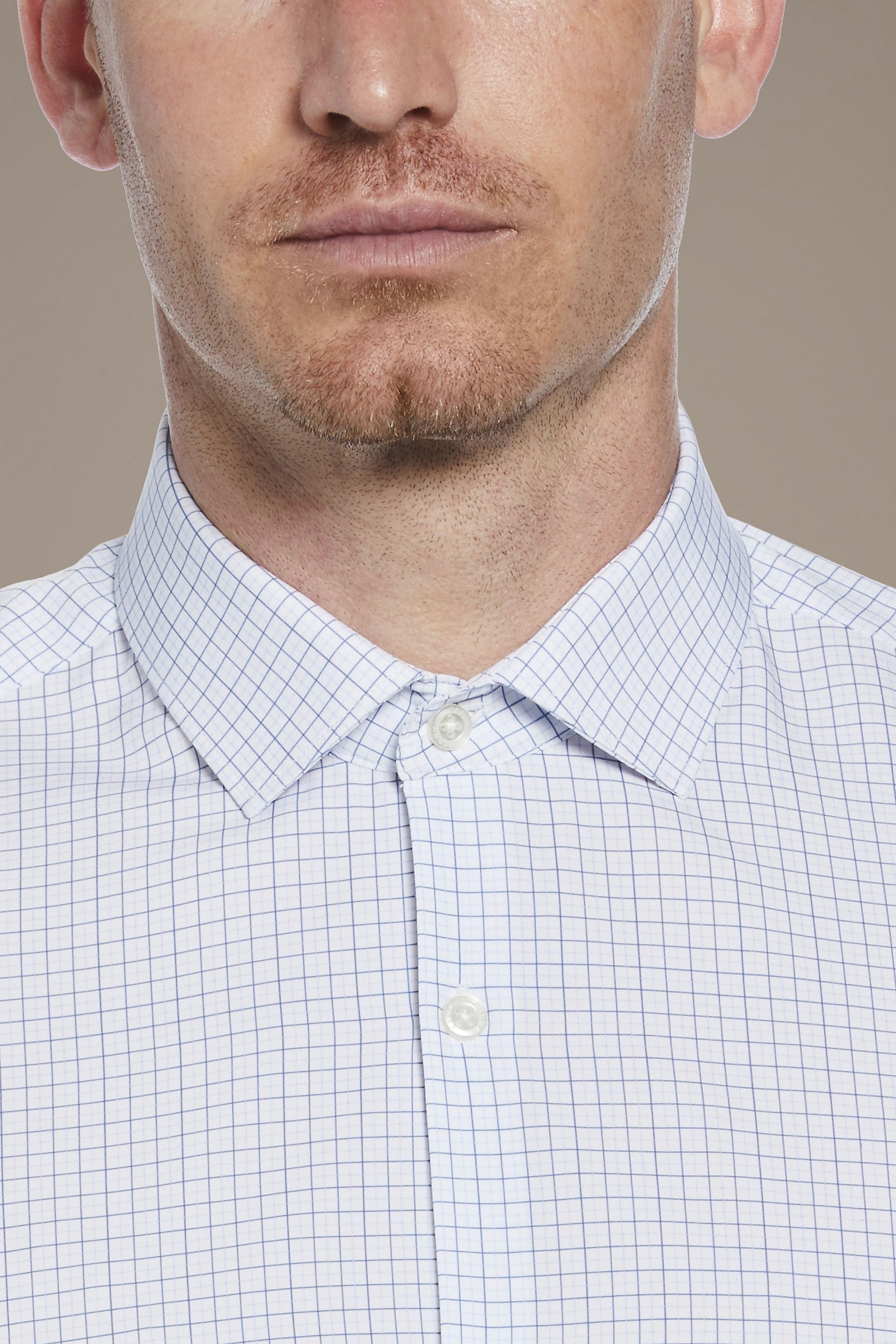 トップス 90s Perry Ellis Shadow Check S/S Shirt Mens Slim Fit Stretch Small Check Dress Shirt | David's Bridal