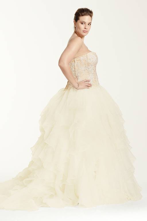 oleg cassini organza ruffle skirt wedding dress Organza Oleg Cassini Strapless Ruffled Skirt Wedding Dress Style CWG568,...  : Amazon.ca: Clothing, Shoes & Accessories