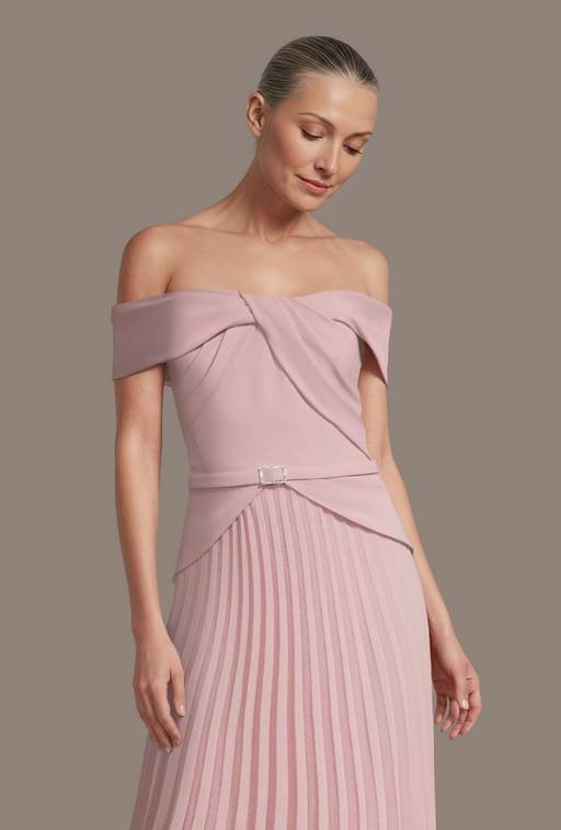 pleated two piece dress Elegant Pleated Long Dress Two-piece Set Likemychoice