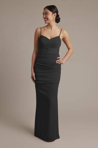 sweetheart tank pleated mesh bridesmaid dress Stretch Mesh Halter Maxi Pleated Bridesmaid Dresses with Backless Desi