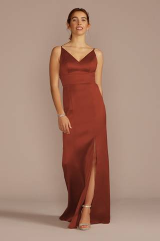 bridesmaid dresses sales Cheap Dusty Blue Hot Sale Simple Long Beach Summer Bridesmaid Dresses SposaBridal